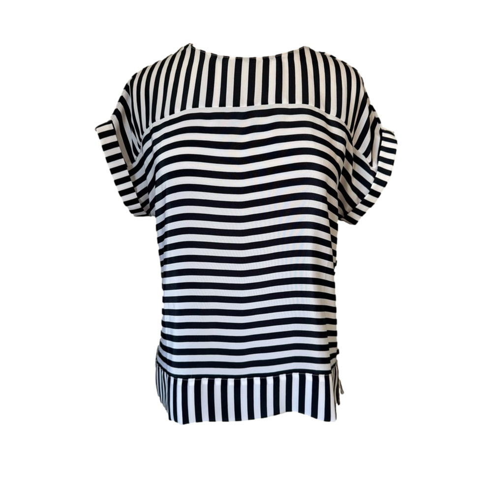 Christopher & Banks NWOT Womens M Nautical Navy Stripe Dolman Sleeve Boxy Blouse